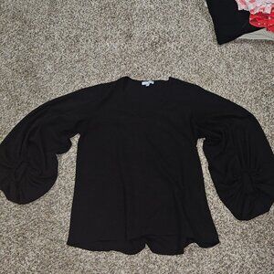 Ladies White Birch Bubble Sleeve Top - L